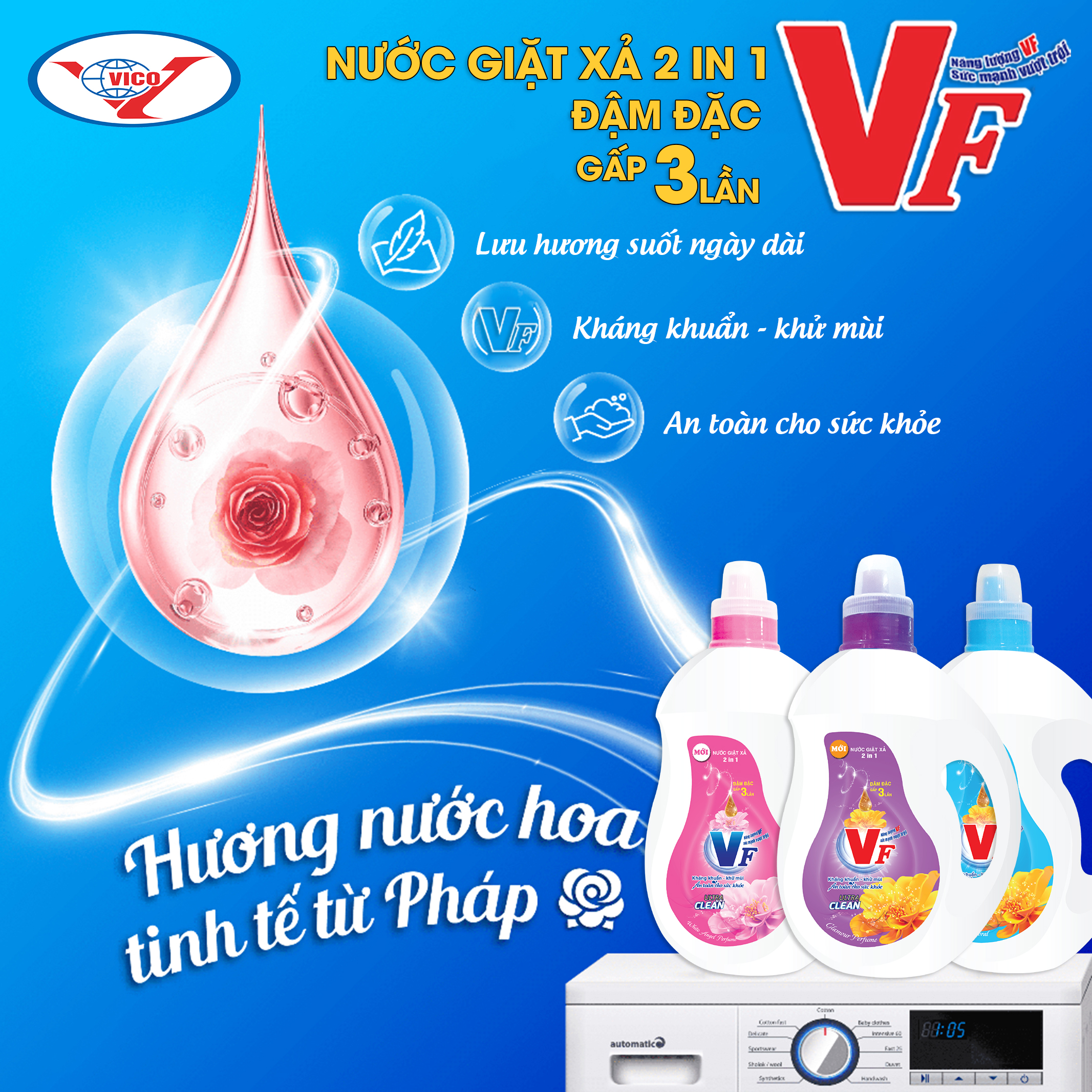 Giữ Quần Áo Không Bị Mùi Hôi Mốc Trong Mùa Nồm Với Nước Giặt Xả VF